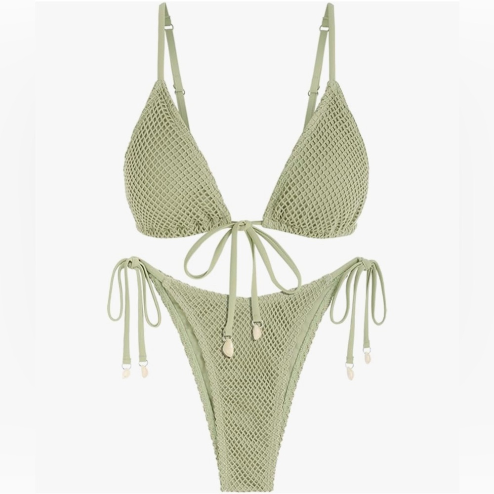 Newa Green Crochet Bikini Set